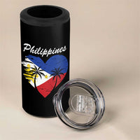 Filipino Pride 4 in 1 Can Cooler Tumbler Pinoy Vintage Philippines Flag Heart - Wonder Print Shop