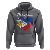 Filipino Pride Hoodie Pinoy Vintage Philippines Flag Heart - Wonder Print Shop