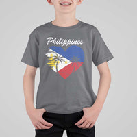 Filipino Pride T Shirt For Kid Pinoy Vintage Philippines Flag Heart - Wonder Print Shop