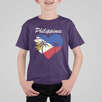 Filipino Pride T Shirt For Kid Pinoy Vintage Philippines Flag Heart - Wonder Print Shop