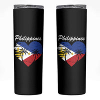 Filipino Pride Skinny Tumbler Pinoy Vintage Philippines Flag Heart - Wonder Print Shop