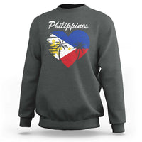 Filipino Pride Sweatshirt Pinoy Vintage Philippines Flag Heart - Wonder Print Shop