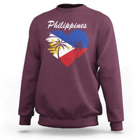 Filipino Pride Sweatshirt Pinoy Vintage Philippines Flag Heart - Wonder Print Shop