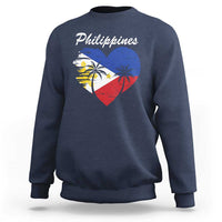 Filipino Pride Sweatshirt Pinoy Vintage Philippines Flag Heart - Wonder Print Shop