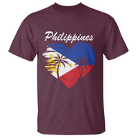 Filipino Pride T Shirt Pinoy Vintage Philippines Flag Heart - Wonder Print Shop