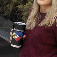 Filipino Pride Tumbler Cup Pinoy Vintage Philippines Flag Heart - Wonder Print Shop