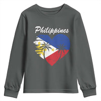 Filipino Pride Youth Sweatshirt Pinoy Vintage Philippines Flag Heart - Wonder Print Shop