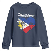 Filipino Pride Youth Sweatshirt Pinoy Vintage Philippines Flag Heart - Wonder Print Shop