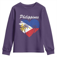 Filipino Pride Youth Sweatshirt Pinoy Vintage Philippines Flag Heart - Wonder Print Shop