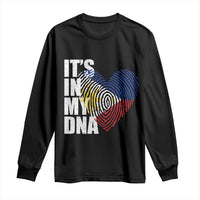 Filipino Pride Long Sleeve Shirt Its In My DNA Patriotic Philippines Flag - Wonder Print Shop