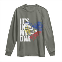 Filipino Pride Long Sleeve Shirt Its In My DNA Patriotic Philippines Flag - Wonder Print Shop