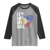 Filipino Pride Raglan Shirt Its In My DNA Patriotic Philippines Flag - Wonder Print Shop