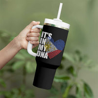 Filipino Pride Tumbler With Handle Its In My DNA Patriotic Philippines Flag - Wonder Print Shop