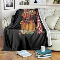 Thanksgiving Tis The Season Throw Blanket American Football Pumpkin Fall Season - Wonder Print Shop