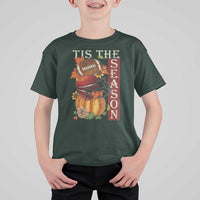 Thanksgiving Tis The Season T Shirt For Kid American Football Pumpkin Fall Season - Wonder Print Shop