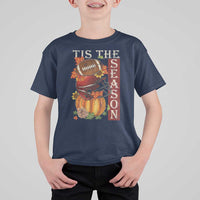 Thanksgiving Tis The Season T Shirt For Kid American Football Pumpkin Fall Season - Wonder Print Shop