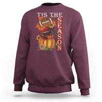 Thanksgiving Tis The Season Sweatshirt American Football Pumpkin Fall Season - Wonder Print Shop