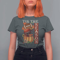 Thanksgiving Tis The Season T Shirt For Women American Football Pumpkin Fall Season - Wonder Print Shop