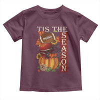 Thanksgiving Tis The Season Toddler T Shirt American Football Pumpkin Fall Season - Wonder Print Shop