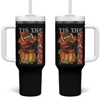 Thanksgiving Tis The Season Tumbler With Handle American Football Pumpkin Fall Season - Wonder Print Shop