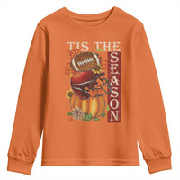 Thanksgiving Tis The Season Youth Sweatshirt American Football Pumpkin Fall Season - Wonder Print Shop