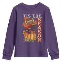 Thanksgiving Tis The Season Youth Sweatshirt American Football Pumpkin Fall Season - Wonder Print Shop