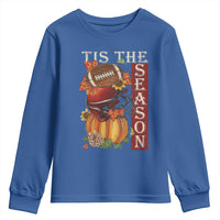 Thanksgiving Tis The Season Youth Sweatshirt American Football Pumpkin Fall Season - Wonder Print Shop