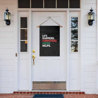 Funny Life Happens Christmas Music Helps Garden Flag Xmas Songs Holiday Season - Wonder Print Shop