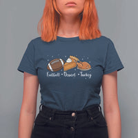 Funny Political Fall Season T Shirt For Women Football Dessert Turkey Thanksgiving - Wonder Print Shop