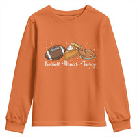 Funny Political Fall Season Youth Sweatshirt Football Dessert Turkey Thanksgiving - Wonder Print Shop