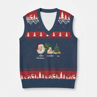 Funny Political Christmas V-Neck Knit Sweater Vest Father Christmas December Tree - Wonder Print Shop