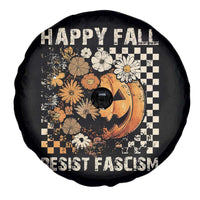 Happy Fall Resist Fascism Spare Tire Cover Halloween Fall Pumpkin - Wonder Print Shop