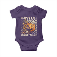 Happy Fall Resist Fascism Baby Onesie Halloween Fall Pumpkin - Wonder Print Shop