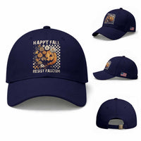 Happy Fall Resist Fascism Baseball Cap Halloween Fall Pumpkin
