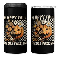 Happy Fall Resist Fascism 4 in 1 Can Cooler Tumbler Halloween Fall Pumpkin - Wonder Print Shop