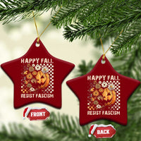 Happy Fall Resist Fascism Ceramic Ornament Halloween Fall Pumpkin - Wonder Print Shop