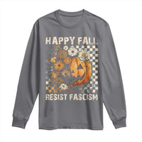 Happy Fall Resist Fascism Long Sleeve Shirt Halloween Fall Pumpkin - Wonder Print Shop