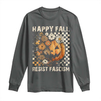 Happy Fall Resist Fascism Long Sleeve Shirt Halloween Fall Pumpkin - Wonder Print Shop