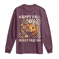 Happy Fall Resist Fascism Long Sleeve Shirt Halloween Fall Pumpkin - Wonder Print Shop