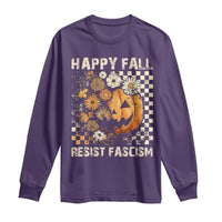 Happy Fall Resist Fascism Long Sleeve Shirt Halloween Fall Pumpkin - Wonder Print Shop