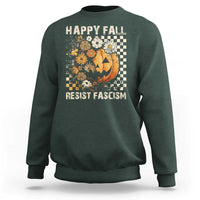 Happy Fall Resist Fascism Sweatshirt Halloween Fall Pumpkin - Wonder Print Shop