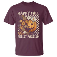 Happy Fall Resist Fascism T Shirt Halloween Fall Pumpkin - Wonder Print Shop