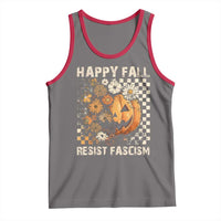 Happy Fall Resist Fascism Tank Top Halloween Fall Pumpkin - Wonder Print Shop