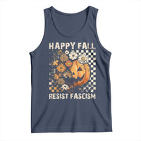 Happy Fall Resist Fascism Tank Top Halloween Fall Pumpkin - Wonder Print Shop
