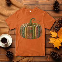 Book Pumpkin Autumn Fall Librarians Bookworm Teacher T Shirt - Wonder Print Shop
