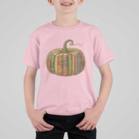 Book Pumpkin Autumn Fall Librarians Bookworm Teacher T Shirt For Kid - Wonder Print Shop