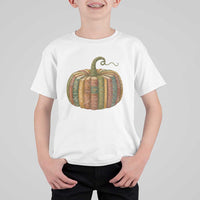 Book Pumpkin Autumn Fall Librarians Bookworm Teacher T Shirt For Kid - Wonder Print Shop