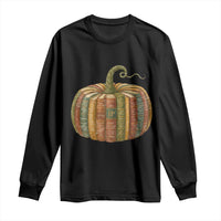 Book Pumpkin Autumn Fall Librarians Bookworm Teacher Long Sleeve Shirt - Wonder Print Shop