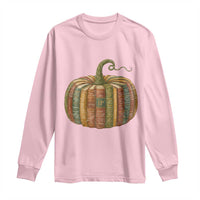 Book Pumpkin Autumn Fall Librarians Bookworm Teacher Long Sleeve Shirt - Wonder Print Shop