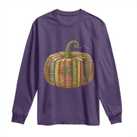 Book Pumpkin Autumn Fall Librarians Bookworm Teacher Long Sleeve Shirt - Wonder Print Shop